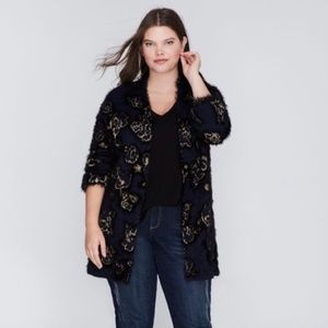 Lane Bryant Jacquard Eyelash Open Cardigan 18/20